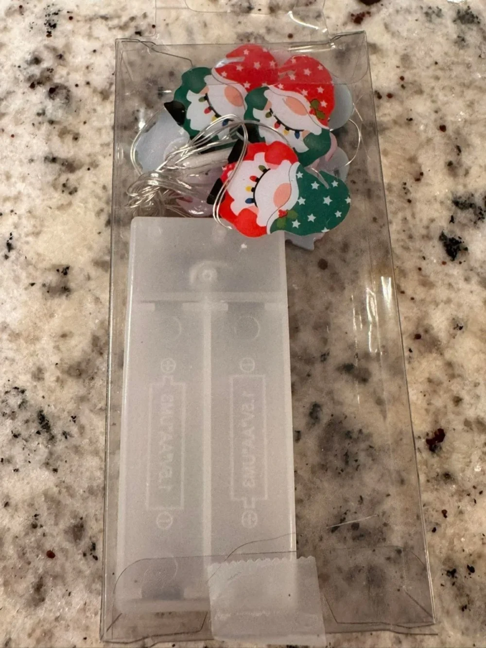 Santa LED String Lights - Red & Green Festive Battery-Operated Garland